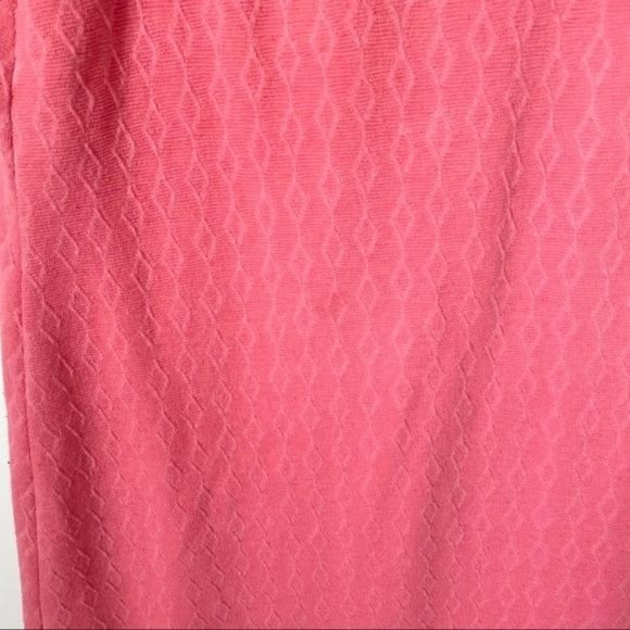 Anthropologie Maeve Coral Diamond Patterned Puff Short Sleeve Shift Dress - Picture 9 of 9